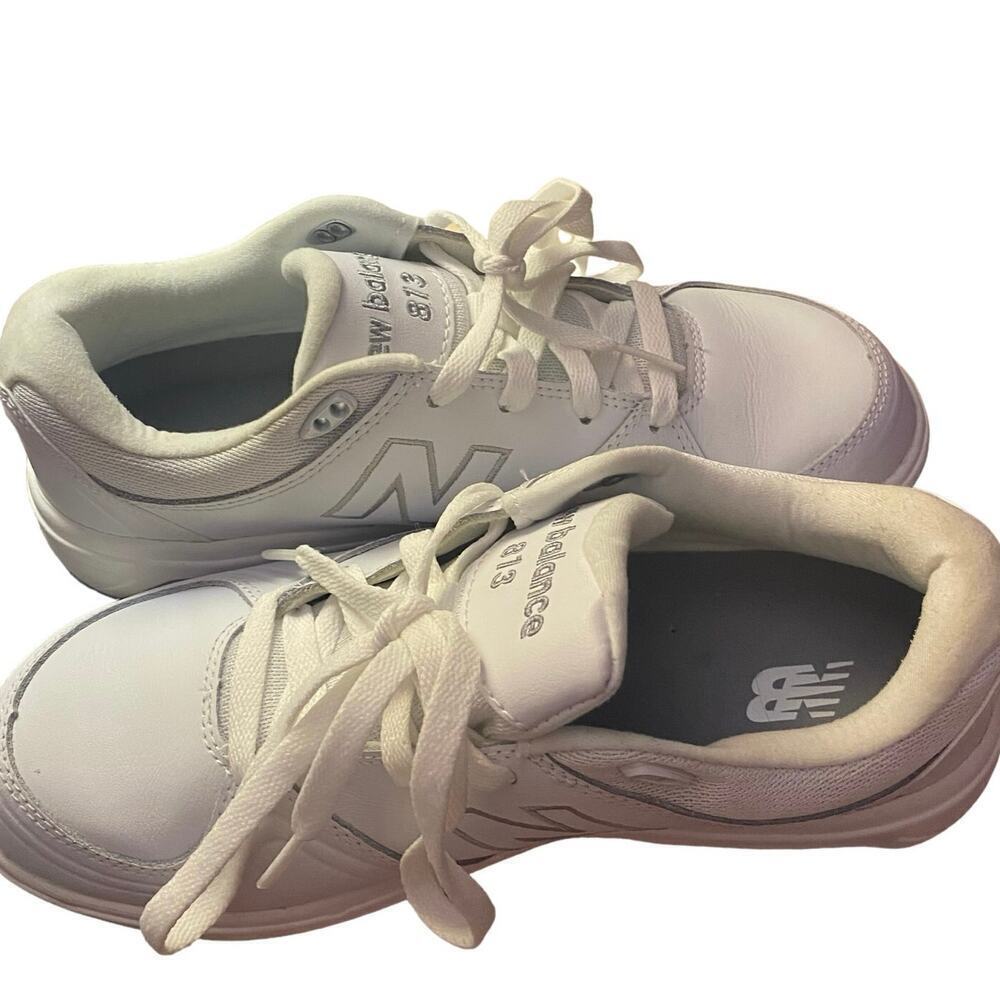 NEW BALANCE Women's Walking Sneakers, White/Gray Leather, 9, #WW813WT - Picture 9 of 12